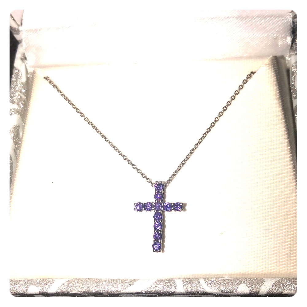 Amethyst CZ across pendant